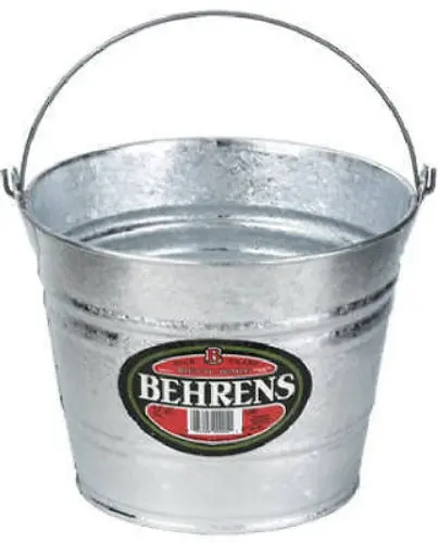 Behrens 1205 5 Quart Galvanized Steel Metal Water Pail Bucket With Handle - Quantity Of 5 1