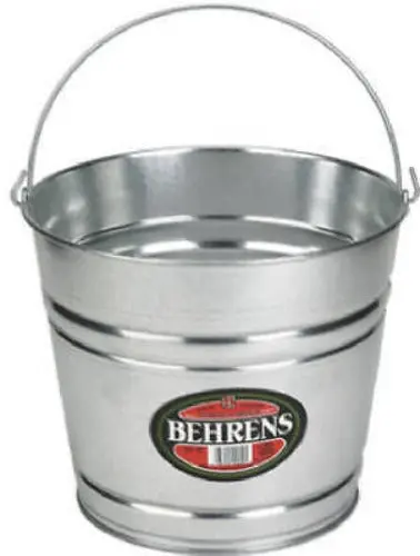 Behrens 1208Gs 8 Quart Galvanized Sheet Steel Water Pail / Bucket With Handle - Quantity Of 5 1