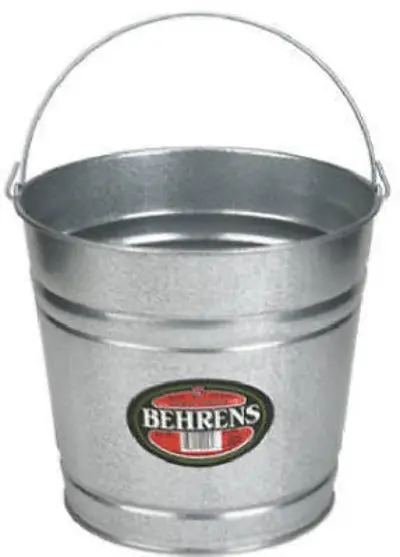 Behrens 1212Gs 12 Quart Galvanized Sheet Steel Water Pail / Bucket With Handle - Quantity Of 6 1