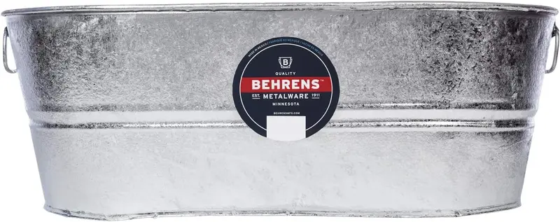Behrens 2-Ov 10.5 Gallon Steel Weather & Rust Resistant Oval Tub - Quantity Of 3 1