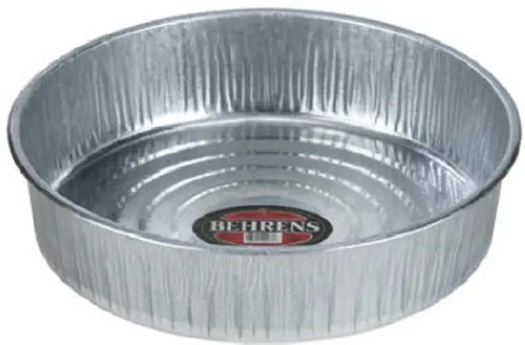Behrens 2168 Galvanized 3.5 Gallon 16" 1 Piece Seamless Hog Pan Tray Feeders - Quantity Of 24 1