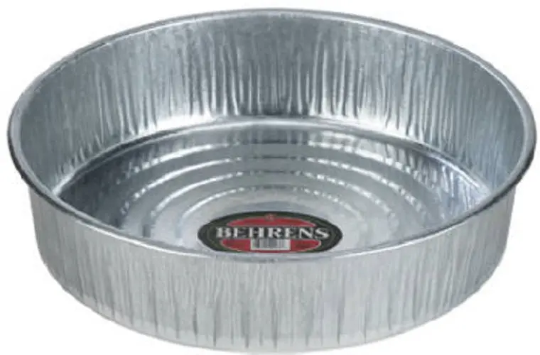 Behrens 2168 Galvanized 3.5 Gallon 16" 1 Piece Seamless Hog Pan Tray Feeders - Quantity Of 5 1