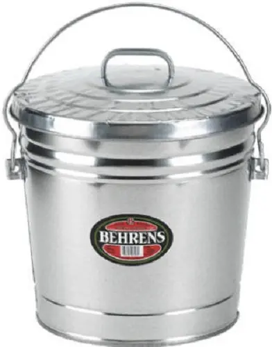 Behrens 6106 6 Gallon Galvanized Garbage Pail With Cover - Quantity Of 6 1
