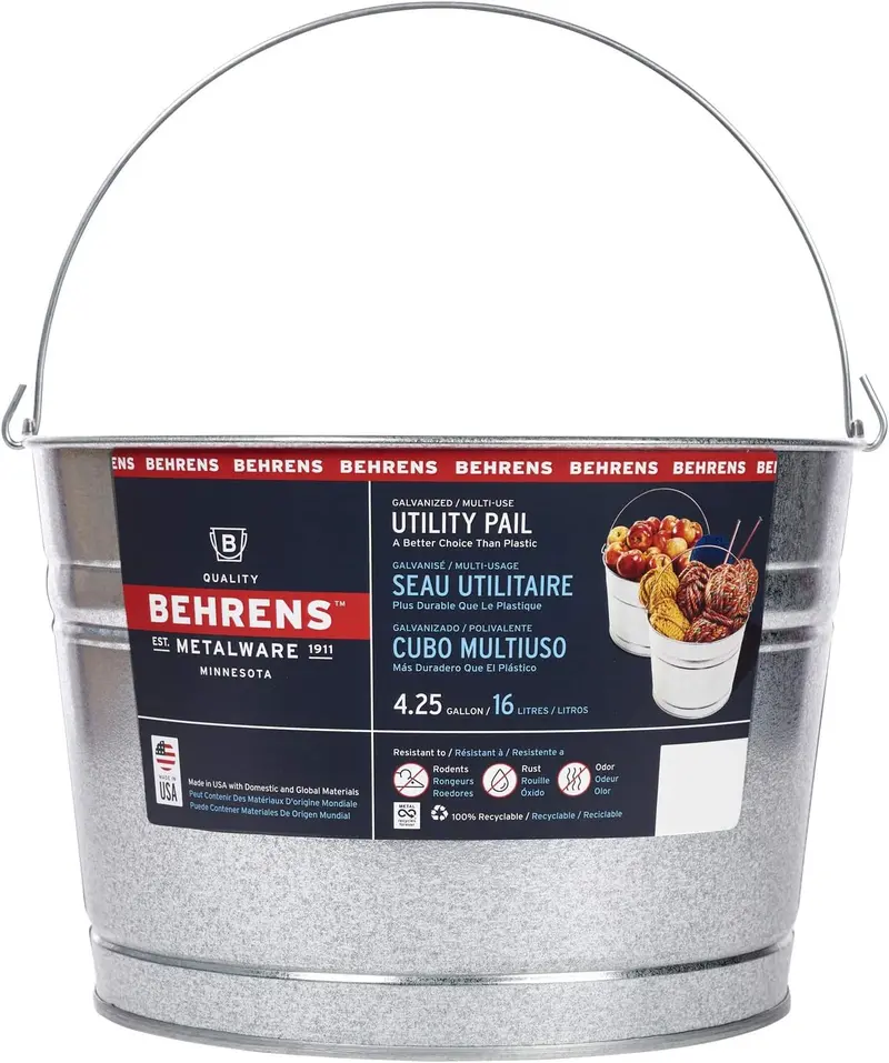 Behrens C17gs 4 Gallon Galvanized Sheet Steel Wash Tub Bucket - Quantity Of 1 1
