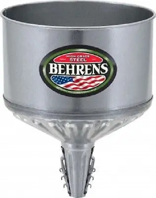 Behrens Gtf 123 Galvanized Steel Lock On 8 Quart Tractor Funnel - Quantity Of 2 1