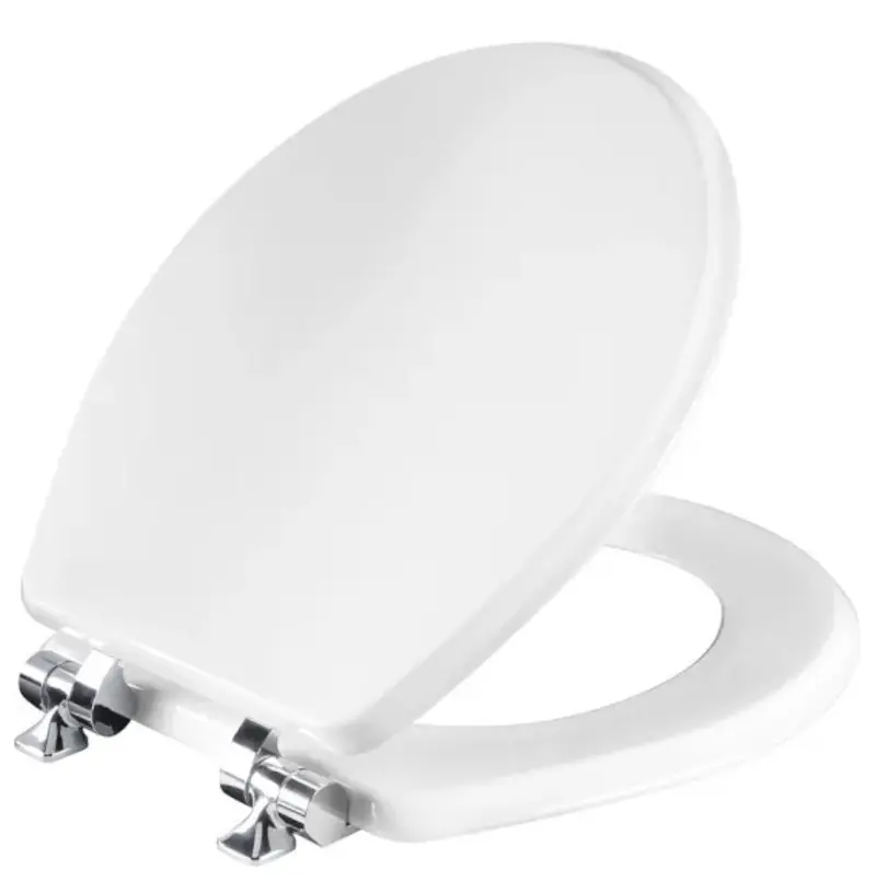 Bemis 26Chsla 000 White Enamel Slow Close Benton Round Wood Toilet Seat 1