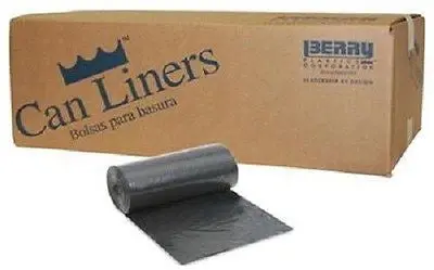 Berry Plastic 625121  50 Count 96 Gallon 2 Mil Black Trash / Garbage Bags Liners 1