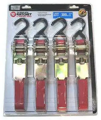 Boxer Mm16 4 Pack 1" X 10' 900 Lb Ratchet Tie Down Straps - Quantity Of 3 1