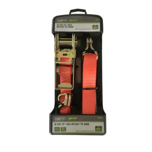 Boxer Mm19 16 'X 1" Hd 1000 Lb Ratchet Tie Down Strap - Quantity Of 4 1