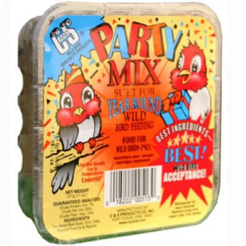 C & S 100214311 11 Oz Party Mix Suet Cake Wild Bird Food 1