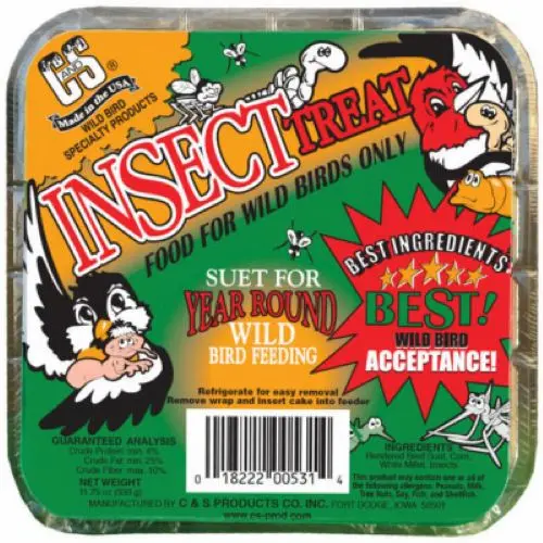 C & S 100214317 11.75 Oz Insect Treat Suet Cake Wild Bird Food 1