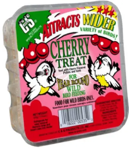 C & S 100214320 11.75 Oz Cherry Treat Suet Cake Wild Bird Food 1