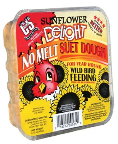 C & S 100214332 11.75 Oz Sunflower Delight Suet Cake Wild Bird Food 1
