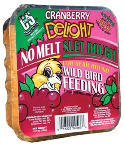 C & S 100214333 11.75 Oz Cranberry Delight Suet Cake Wild Bird Food 1
