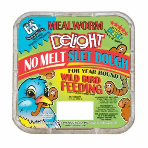 C & S 100214339 11.75 Oz Mealworm Delight Suet Cake Wild Bird Food 1
