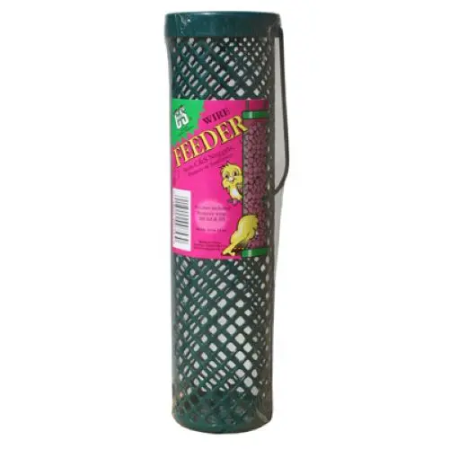 C & S 100214391 3" X 3" X 11.25" Green Wire Nugget Bird Feeder 1