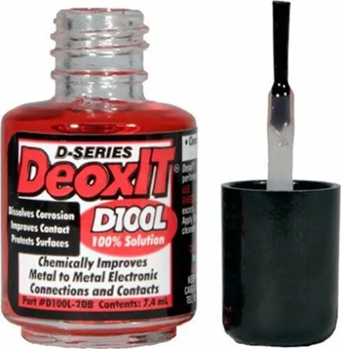 Caig D100l-2Db 7.4 Ml Bottle Of Deoxit Electronic Contact Cleaner & Protector Brush 1