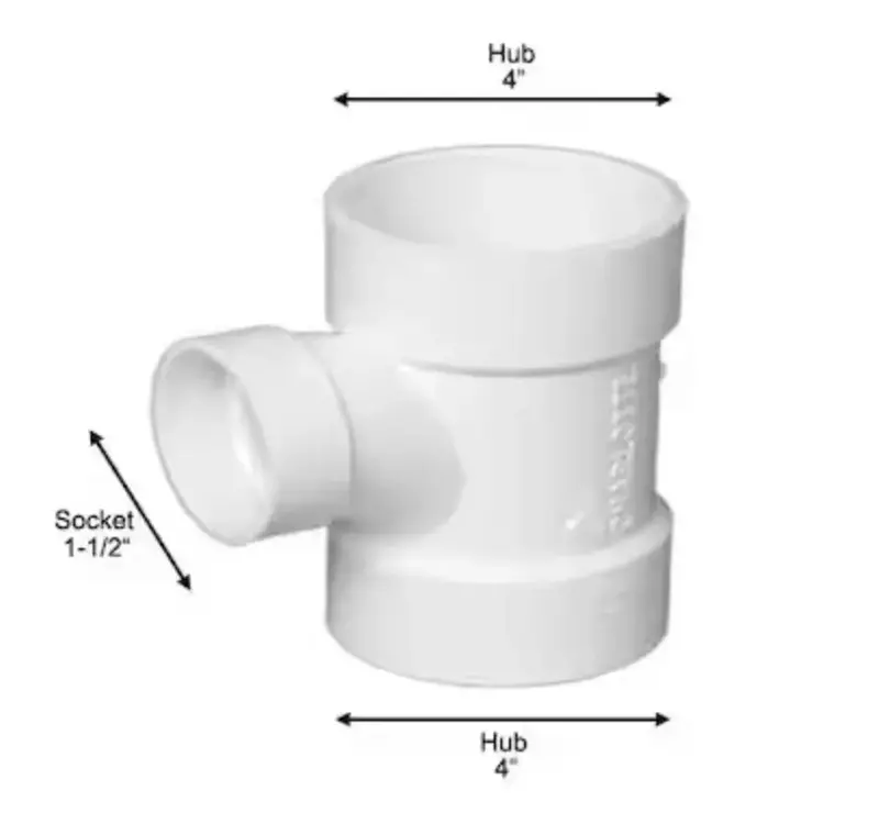 Charlotte Pipe Pvc 00401 1800Ha 4" X 2" Reducing Schedule 40 Sanitary Pvc Tee 1