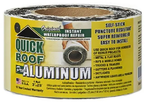 Cofair Qr325 3" X 25' Quick-Roof Aluminum Waterproof Roof Repair Seal Tape - Quantity Of 8 1