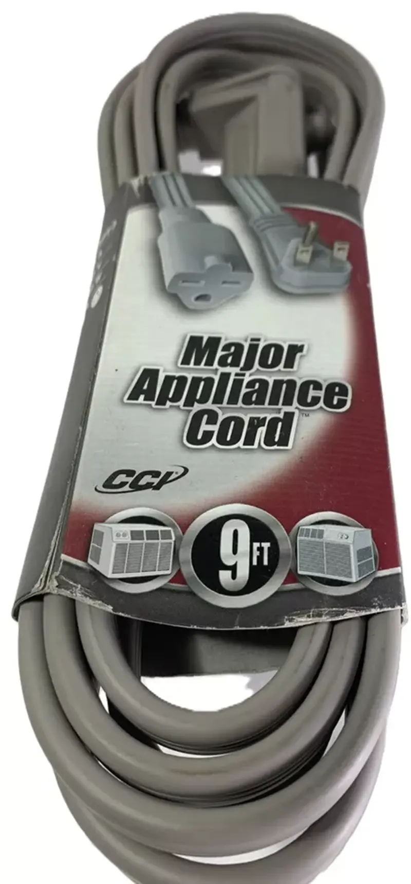 Coleman Cable 03538-88-09 14/3 Spt-3 250V 9' Foot Gray Air Conditioner Power Cord 1