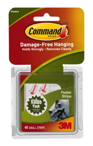 Command 17024-48Es 48-Count Pack Of Damage Free Small Poster Adhesive Mounting Strips 1