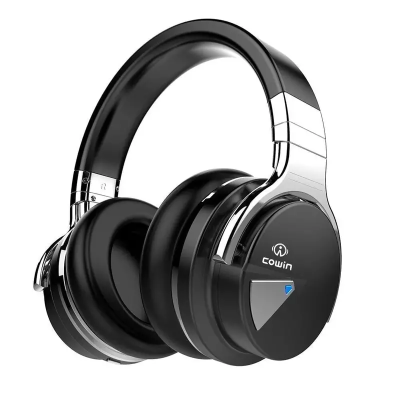 Cowin E7 Active Noise Cancelling Headphones Bluetooth Headphones With Mic Deep Bass Wireless Headphones Over Ear(Black) 1