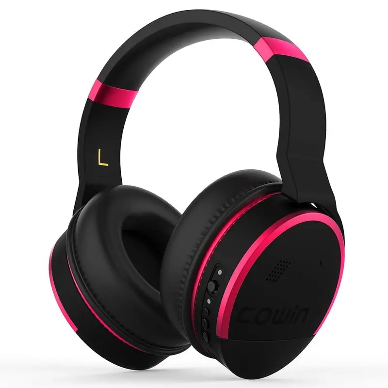Cowin E8 [Upgraded] Active Noise Cancelling Bluetooth Headphones With Microphone Hi-Fi Deep Bass Wireless Headphones Over Ear 20 Hour Playtime For Travel/Work/Tv/Computer/Phone - Rose 1