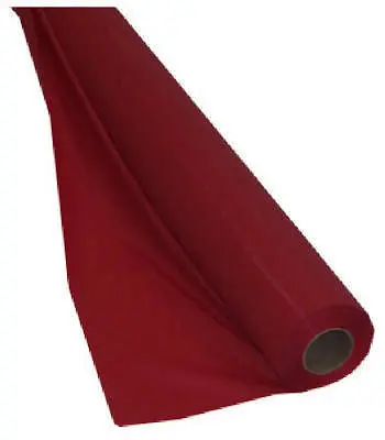 Creative #  011131 40" X 100' Roll Classic Red Plastic Banquet Table Cover 1
