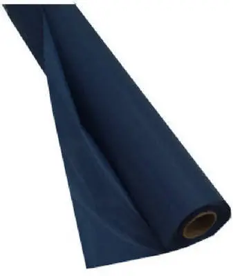 Creative #  011137 40" X 100' Roll Navy Blue Plastic Banquet Table Cover 1
