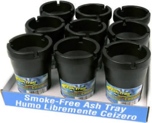 Custom Accessories 93365D Black Smoke Free Self Extinguishing Ash Tray 1