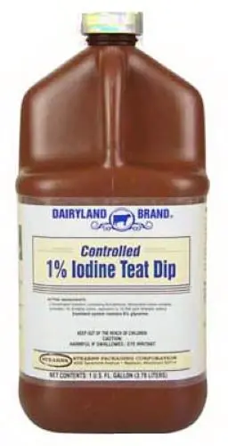 Dairyland 1209715 1-Gallon Container Of Sanitizing Cow Teat Dip 1% Controlled Iodine 1