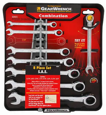 Danaher 120358 8 Pc Gearwrench Std Combination Ratcheting Wrench Set 5/16"-3/4" - Quantity Of 1 1