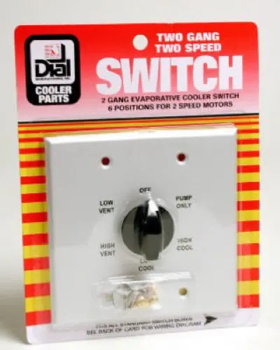 Dial 7131 2-Gang 2-Speed 6-Position Evaporative Swamp Cooler Wall Switch 1