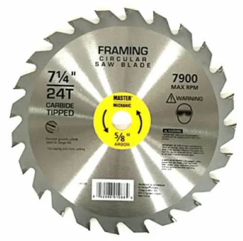 Disston 694374 Master Mechanic 7-1/4" 24-Tooth Framing Combo & Circular Saw Blade - Quantity Of 10 1