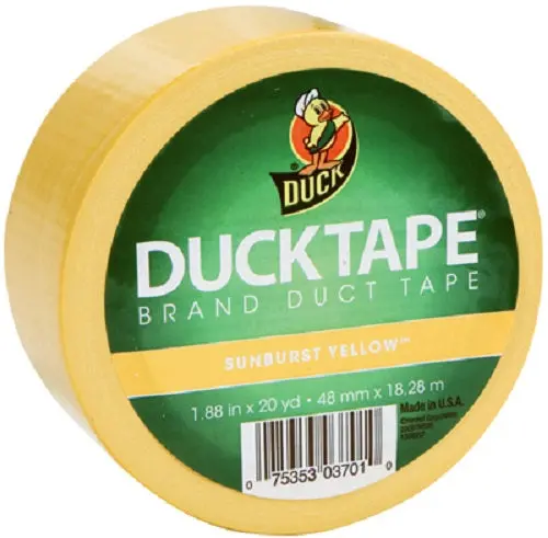 Duck 1304966 Yellow All Purpose Duct Tape 1.88 Inch X 20 Yards - Quantity Of 5 Rolls 1