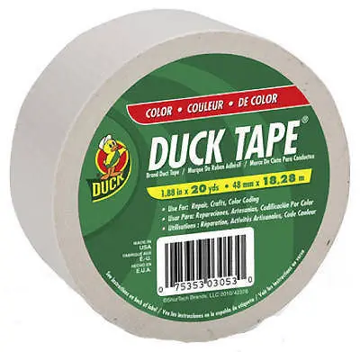 Ducktape 1265015 1.88" X 20 Yard All Purpose White Duct Tape - Quantity Of 12 Rolls 1