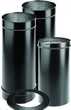 Duravent Durablack 6Dbk-Ksp 6" Black 4 Pc Single Wall Chimney Stove Pipe Kit 1