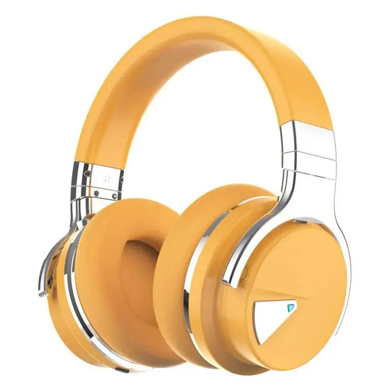 E7 Active Noise Cancelling Bluetooth Over-Ear Headphones, Yellow 1