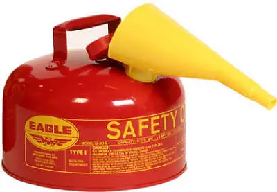 Eagle Mfg Ui-20-Fs 2 Gallon Type L Safety Gasoline Can Equipped With F-15 Funnel - Quantity Of 1 1