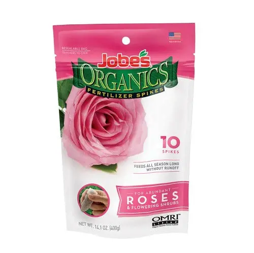 Easy Gardener 04128 Jobe's 10-Pack Of 3-5-3 Organic Rose & Flowering Shrub Fertilizer Spikes - Quantity Of 8 1