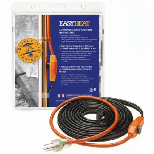 Easy Heat Ahb-124 24' Automatic Pipe Heating Freeze Protection Cable With Thermostat - Quantity Of 1 1