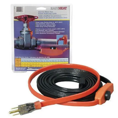 Easy Heat Ahb-124 24' Automatic Pipe Heating Freeze Protection Cable With Thermostat - Quantity Of 4 1