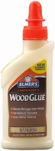 Elmer's E7000 4 Oz Bottle Of Carpenter's Interior Wood Glue For Furniture Repair - Quantity Of 6 1