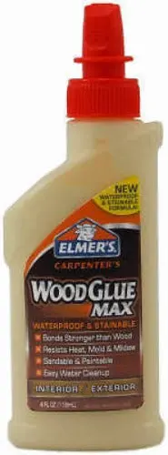 Elmer's E7290 4 Oz Bottle Of Stainable Waterproof Carpenters Indoor / Outdoor Wood Glue - Quantity Of 6 1