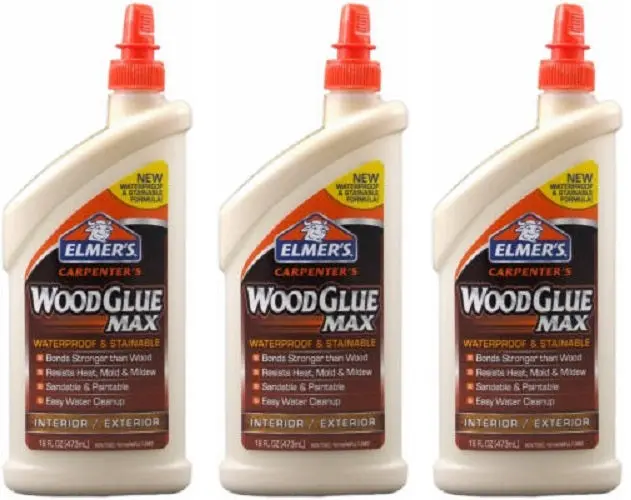 Elmer's E7310 16 Oz Stainable Waterproof Carpenters Indoor/Outdoor Wood Glue - Quantity Of 3 1
