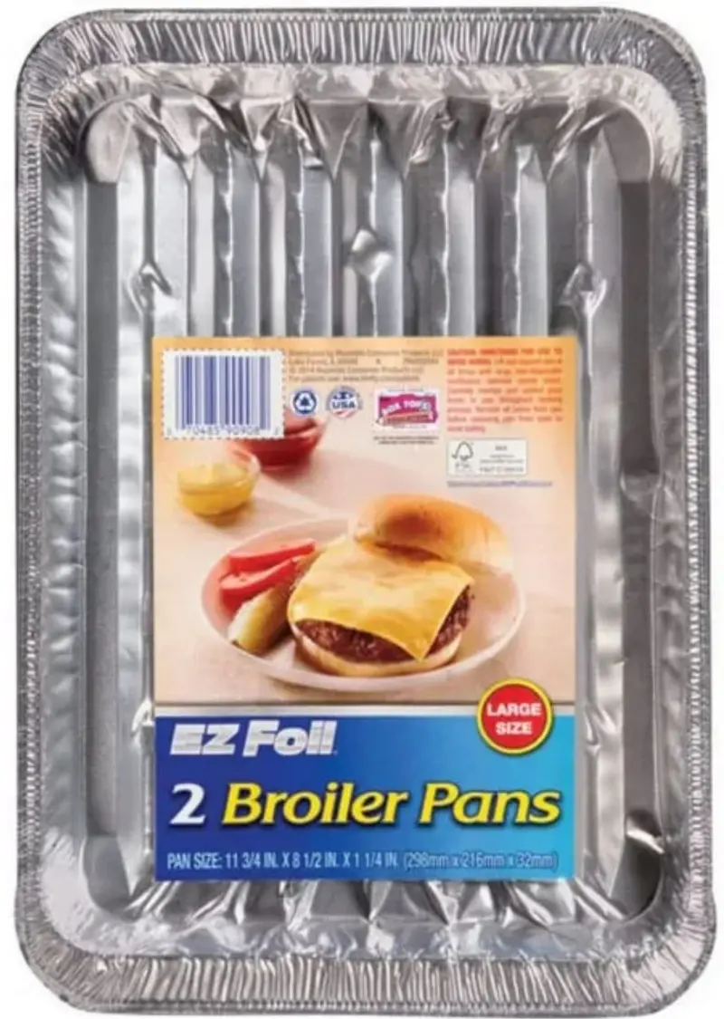 Ez Foil Hefty Z90908 2-Count Pack Of 11.75" X 8.5" X 1.25" Disposable Broiler Pans 1