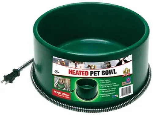 Farm Innovators P-60 1-1/2 Gallon 60W Green Heated Pet Water Bowl - Quantity Of 4 1