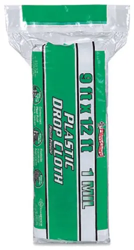 Filmgard 626214 9'  X12' Medium Duty 1 Mil Plastic Sheet Drop Cloth 1