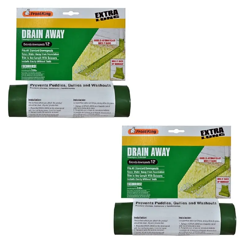 Frost King De300 12' Ft X 7" Green Plastic Flexible Roll Out Downspout Extender - Quantity Of 2 1