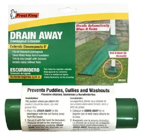 Frost King De300 12' Ft X 7" Green Plastic Flexible Roll Out Downspout Extender - Quantity Of 24 1